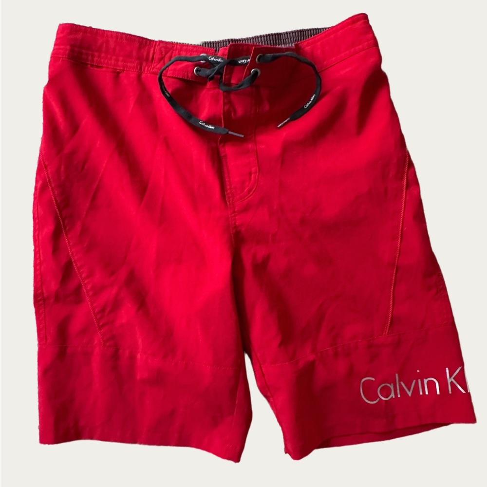 Calvin Klein Men's Red Swim Shorts medium